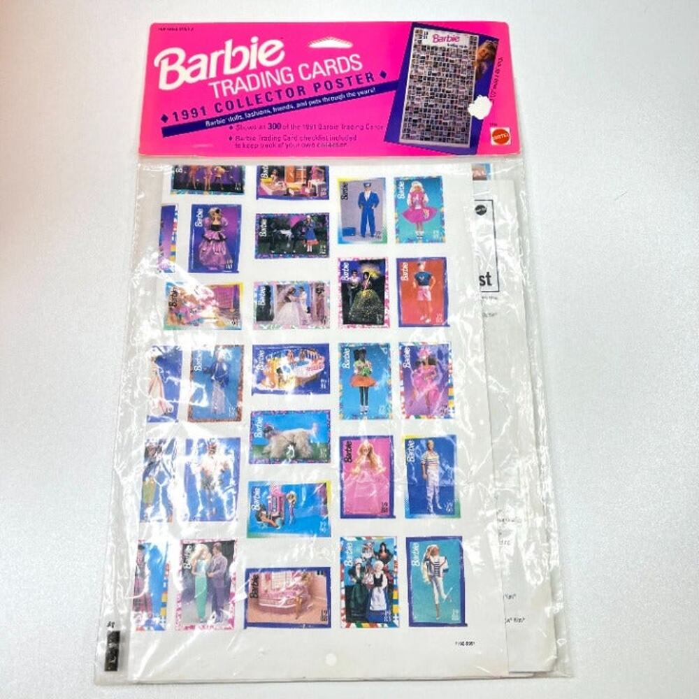 Vintage 1991 Barbie Trading Cards Poster